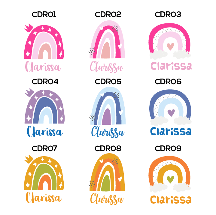 Rainbow Design for personalized printing on tshirts and gifts