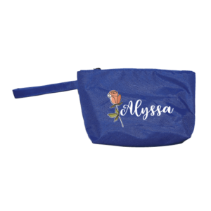 P19 Royal Blue Multipurpose Pouch with strap with Floral name design