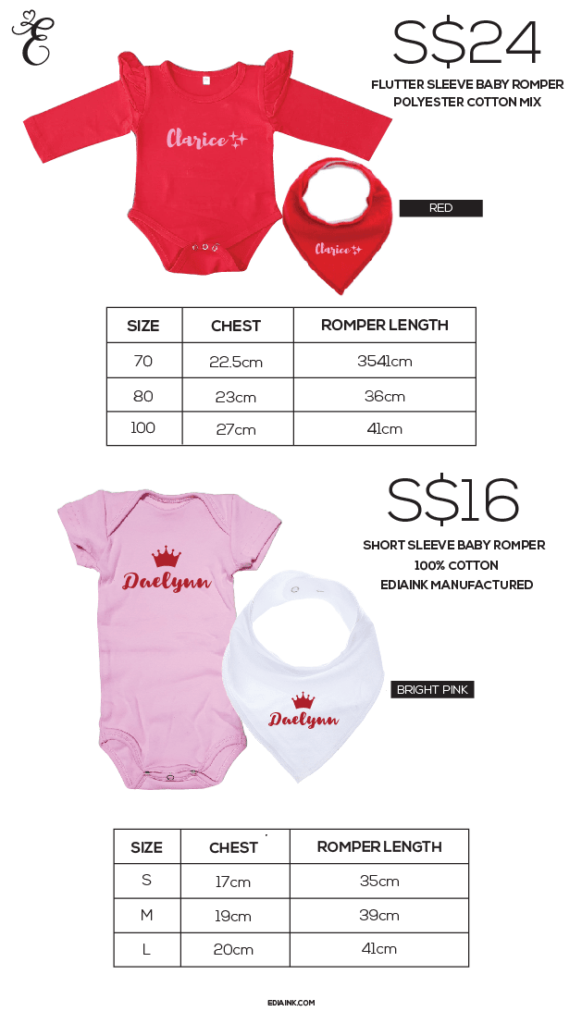 Red Long Sleeve Baby Romper and Pink Short Sleeve Baby Romper
